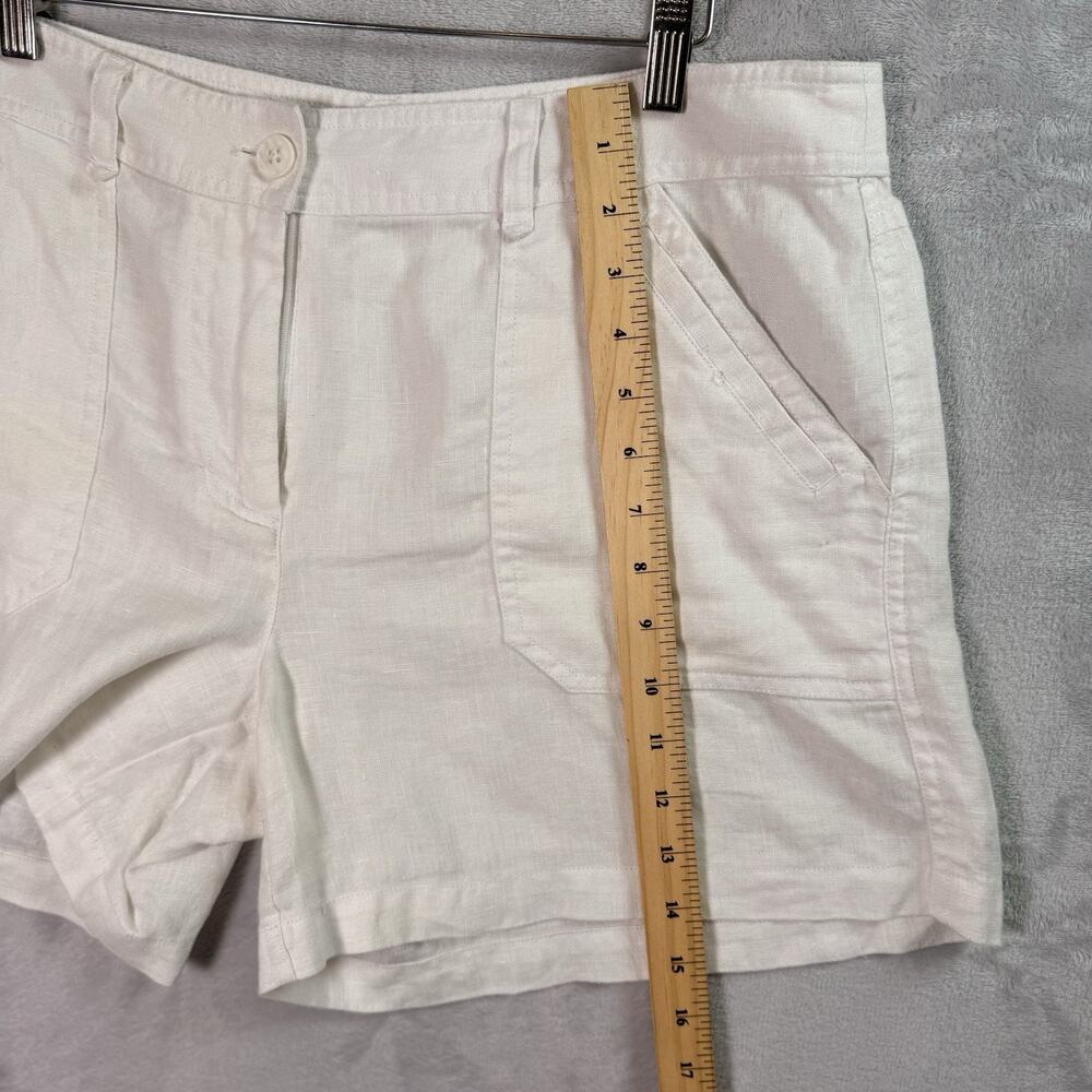 Tommy Bahama 100% Linen Shorts Women's 12 White Resortwear Beach Summer Vacation - Picture 8 of 15